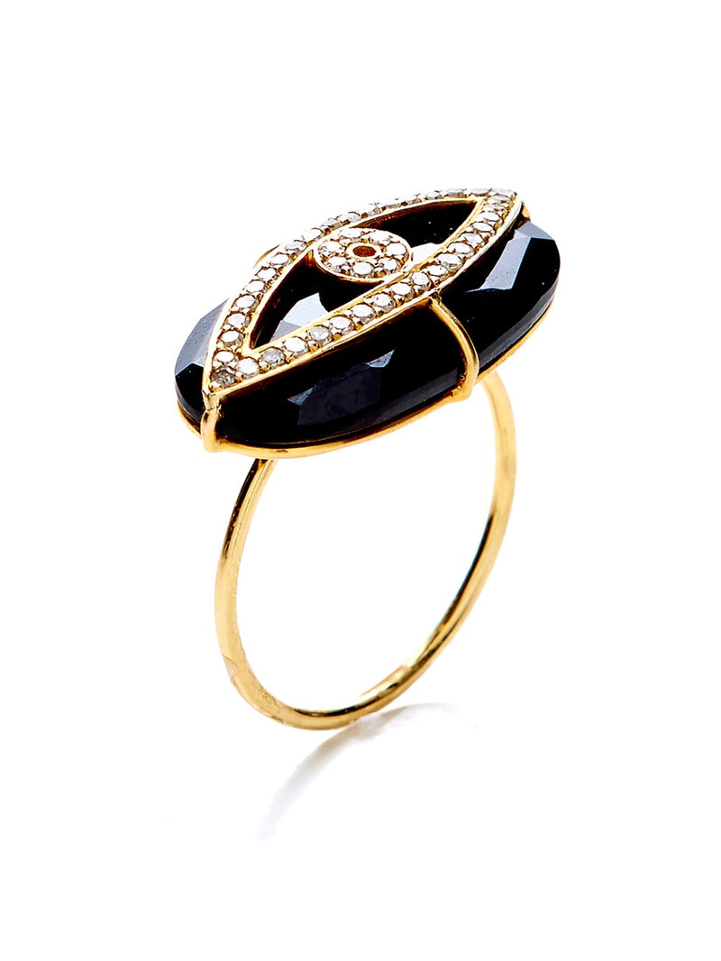 Black Onyx Evil Eye Ring
