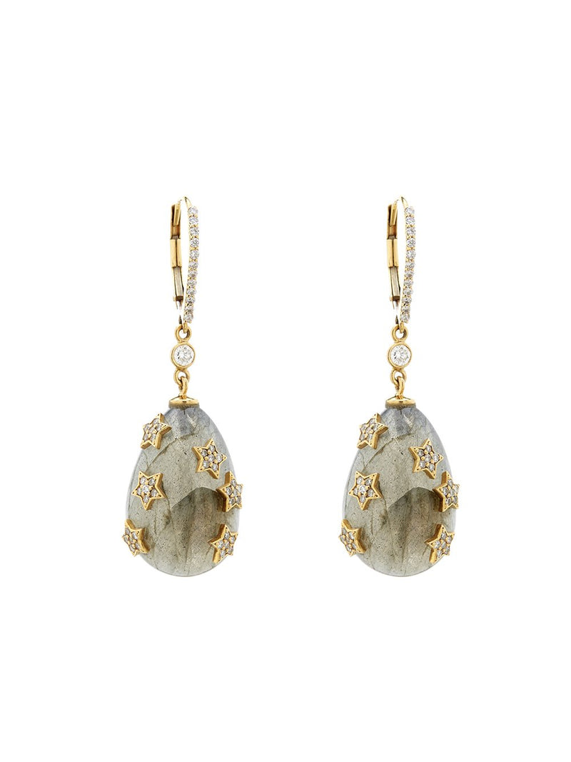 Grey Star Drop Earring