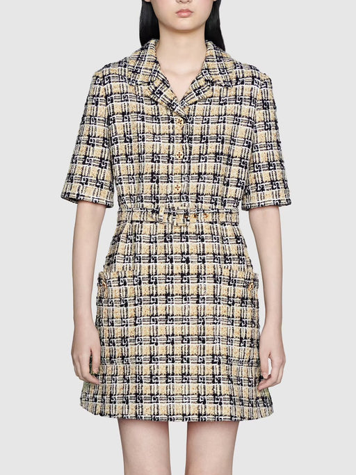 Tweed Collar Mini Dress
