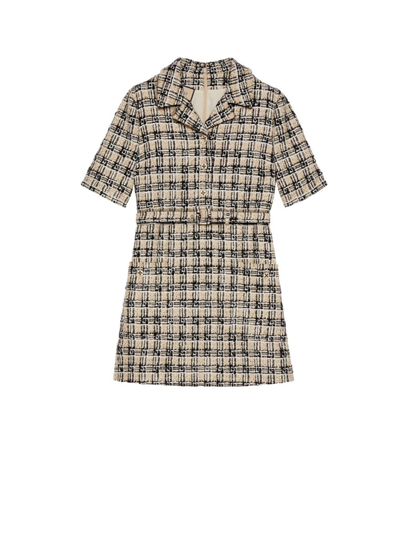 Tweed Collar Mini Dress