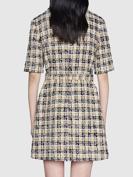 Tweed Collar Mini Dress