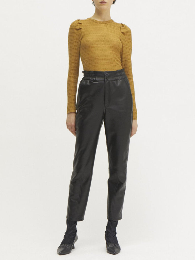 Satine Recycled Leather Straight Leg Pant