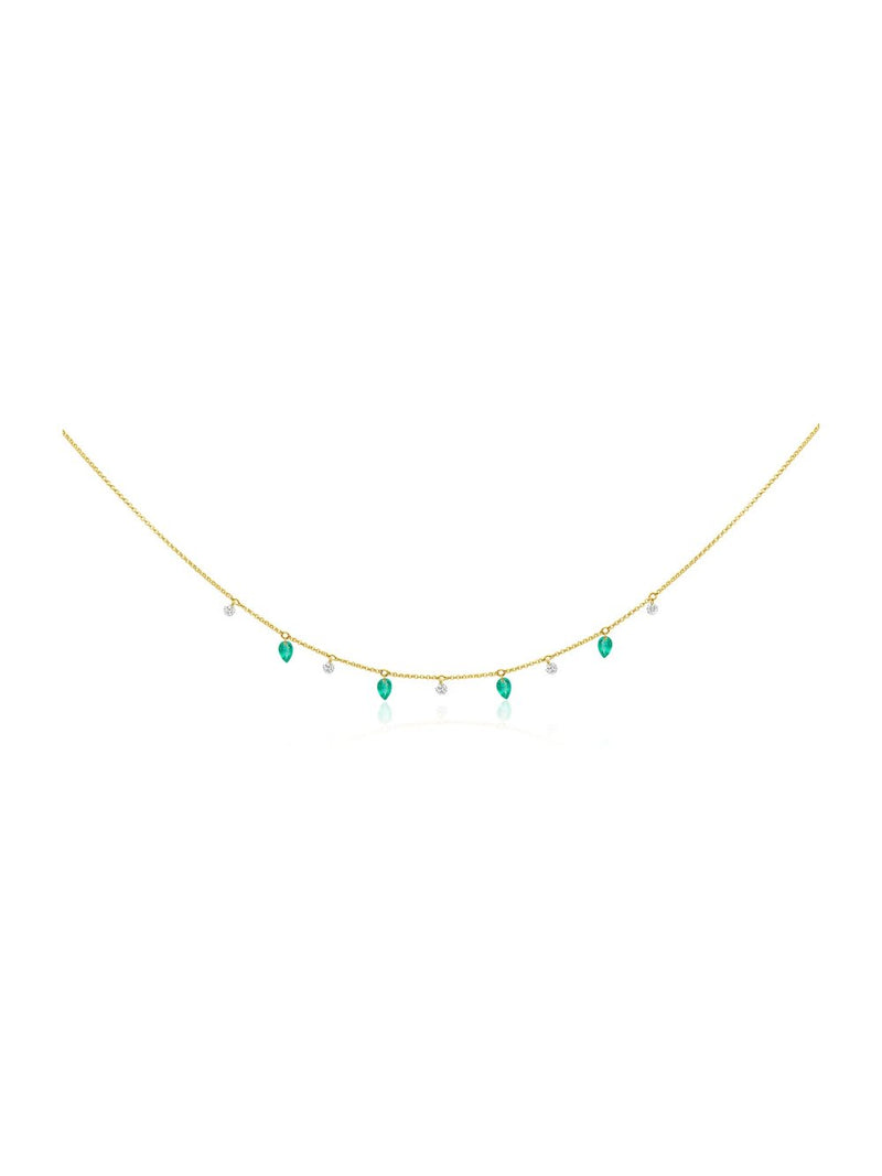 Emerald Diamond Selene Necklace