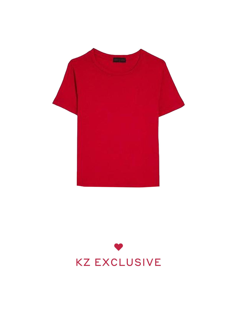 Short-Sleeve Crop Boxy Crewneck Tee