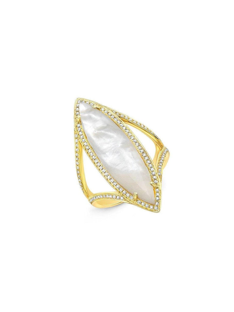 14KT Yellow Gold Mother of Pearl Diamond Celeste Ring
