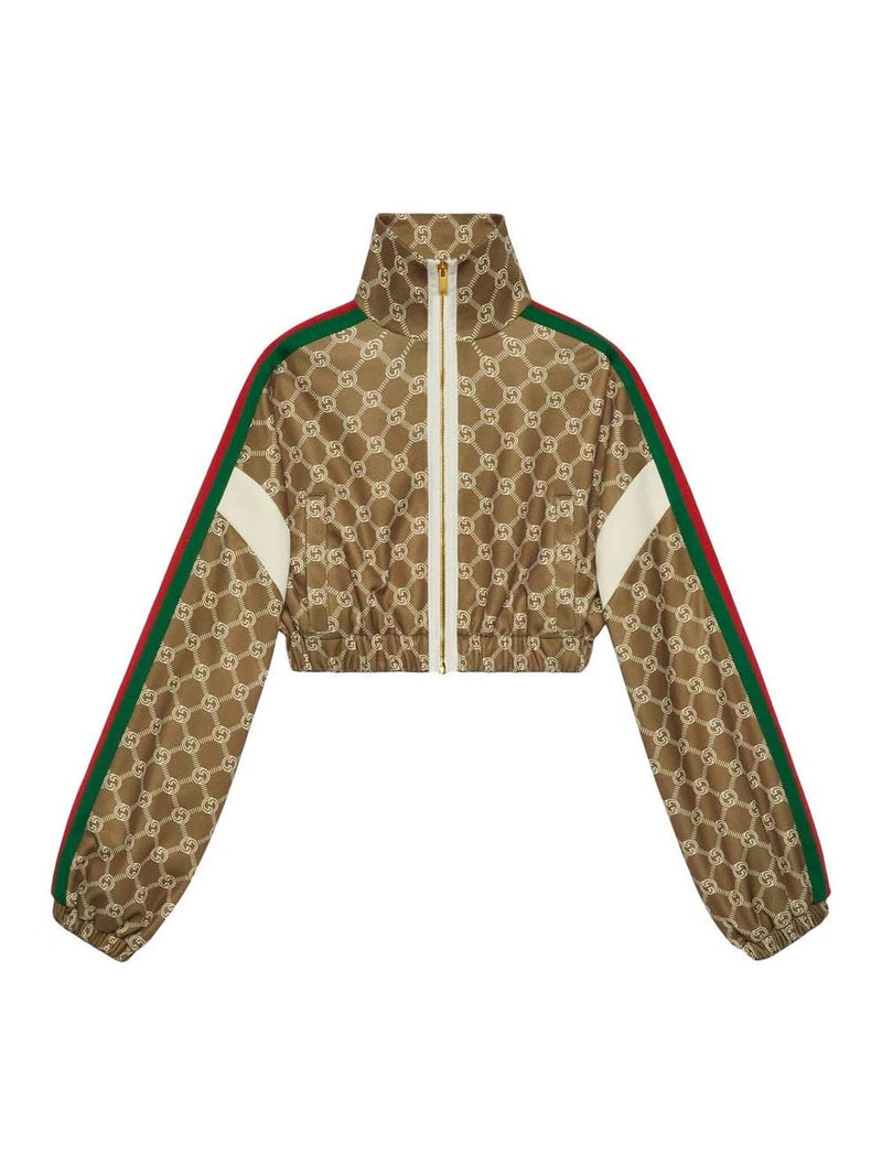 Logo Print Cropped Jacket