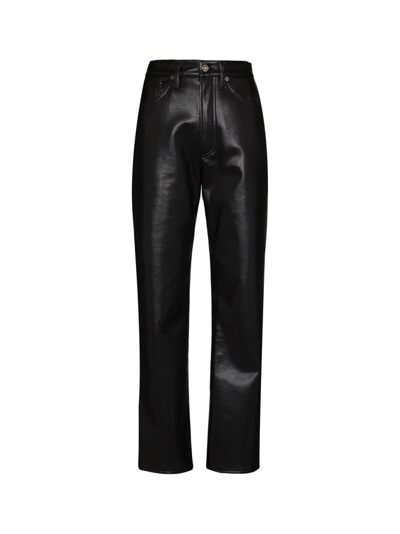 90s Recycled Leather Pinch Waist Pants