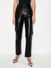 90s Recycled Leather Pinch Waist Pants Photo 3