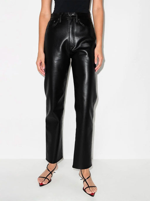 90s Recycled Leather Pinch Waist Pants