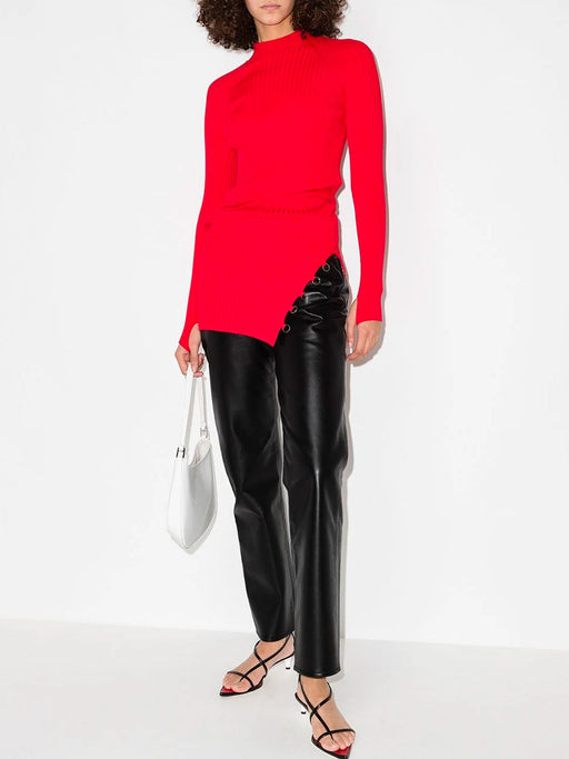 90s Recycled Leather Pinch Waist Pants