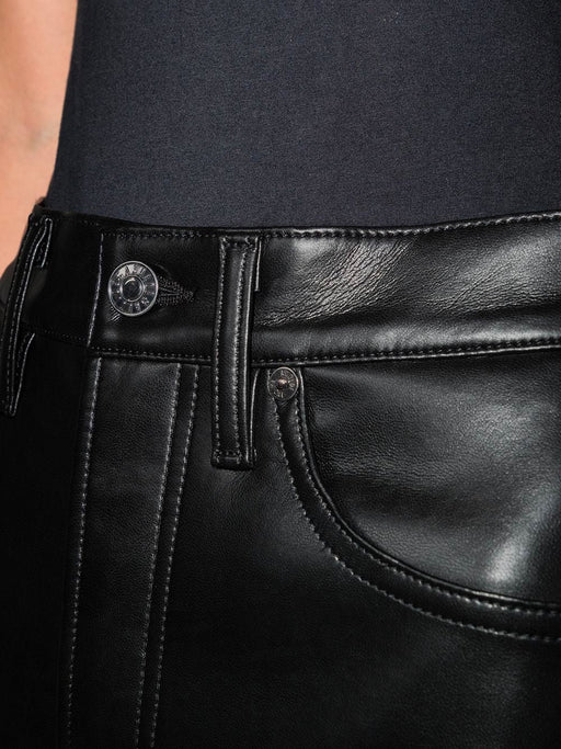 90s Recycled Leather Pinch Waist Pants