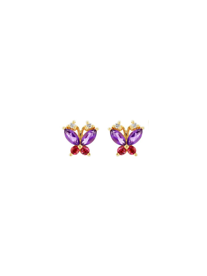 Volare Amethyst Butterfly Studs
