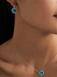 Opal Turquoise Diamond Round Kai Earrings Photo 2