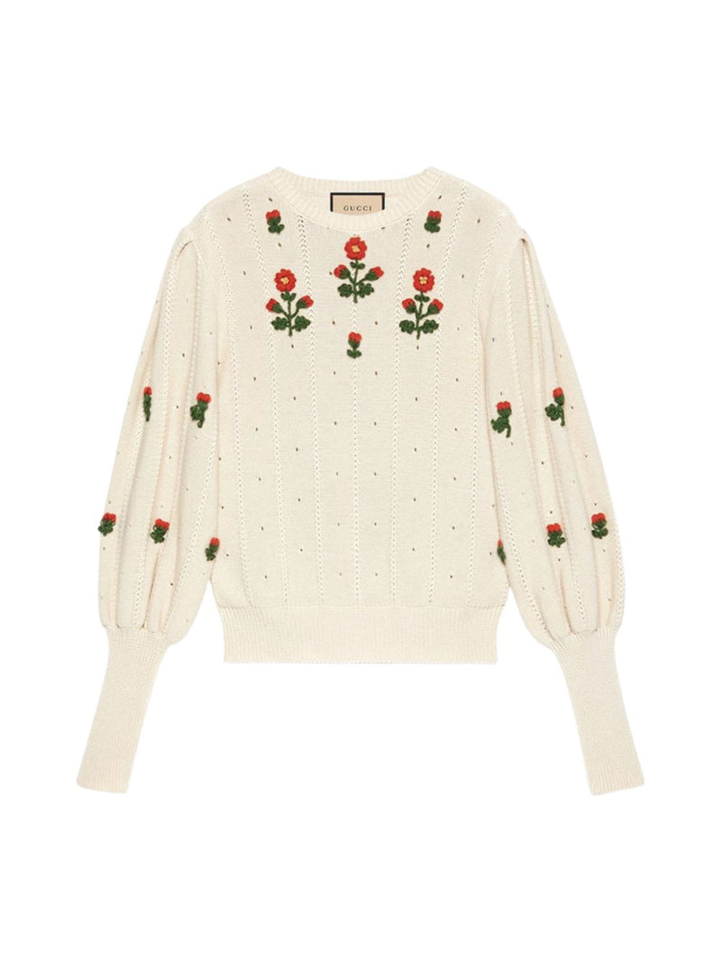 Round Neck Floral Sweater
