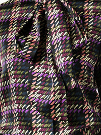 Check-Print Scarf-Neck Blouse Photo 5