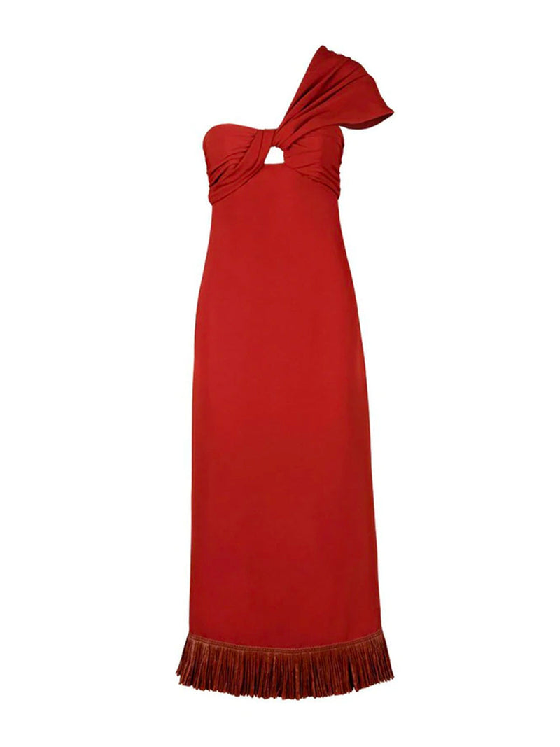 Amaretto Raffia Trim Dress