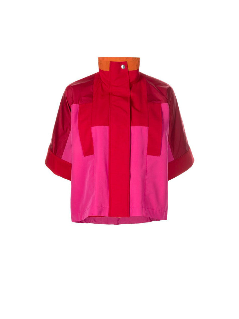 Color Block Short Sleeve Anorak