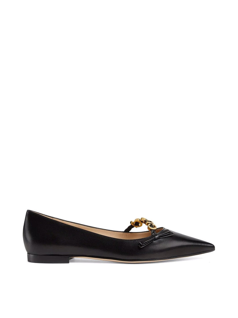 April Pointed Leather Flat