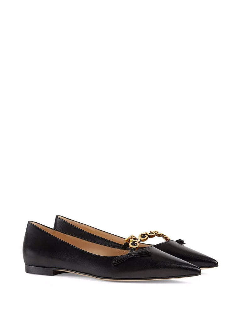 April Pointed Leather Flat