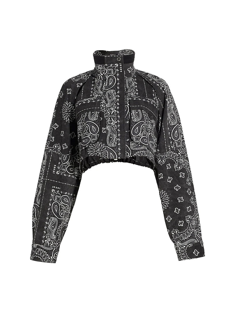 Bandana Print Crop Jacket