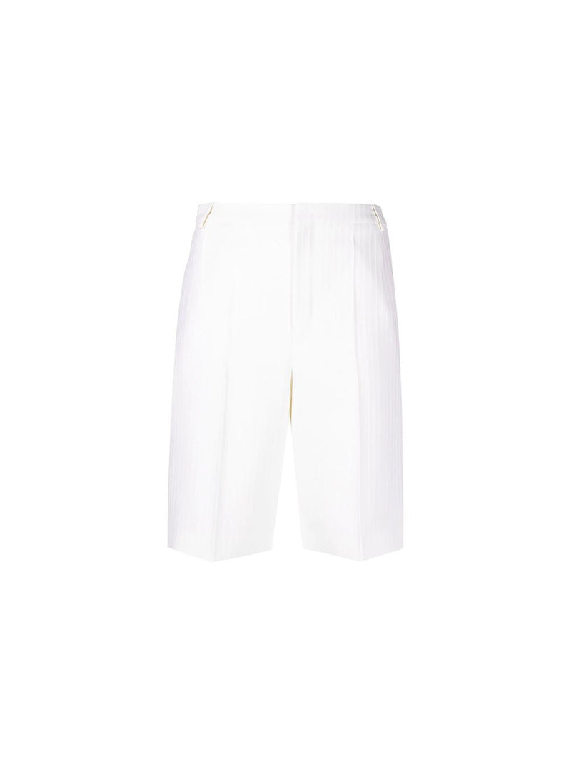 High-Waisted Pleated in the Front Bermuda Shorts