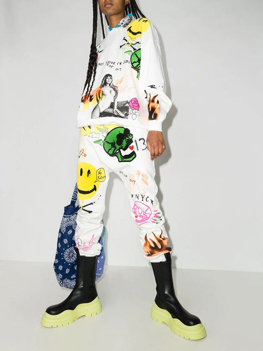 Graffiti Oversized Crewneck Sweatshirt