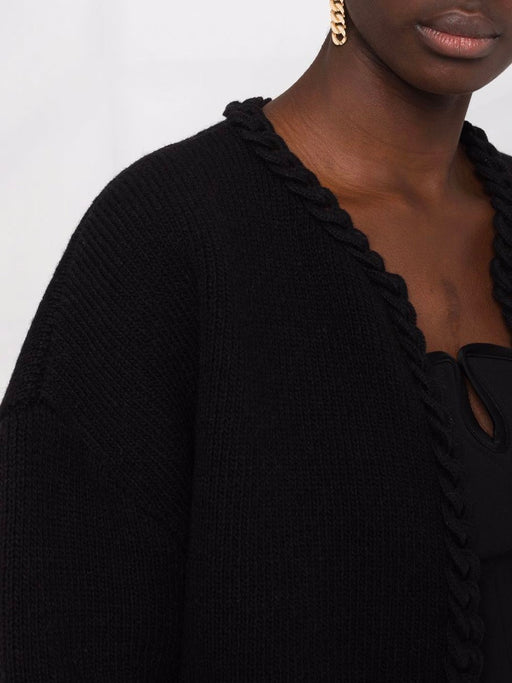 Braided-Trim Cardigan