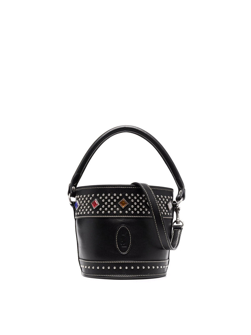 Bahia Studded Leather Bucket Bag