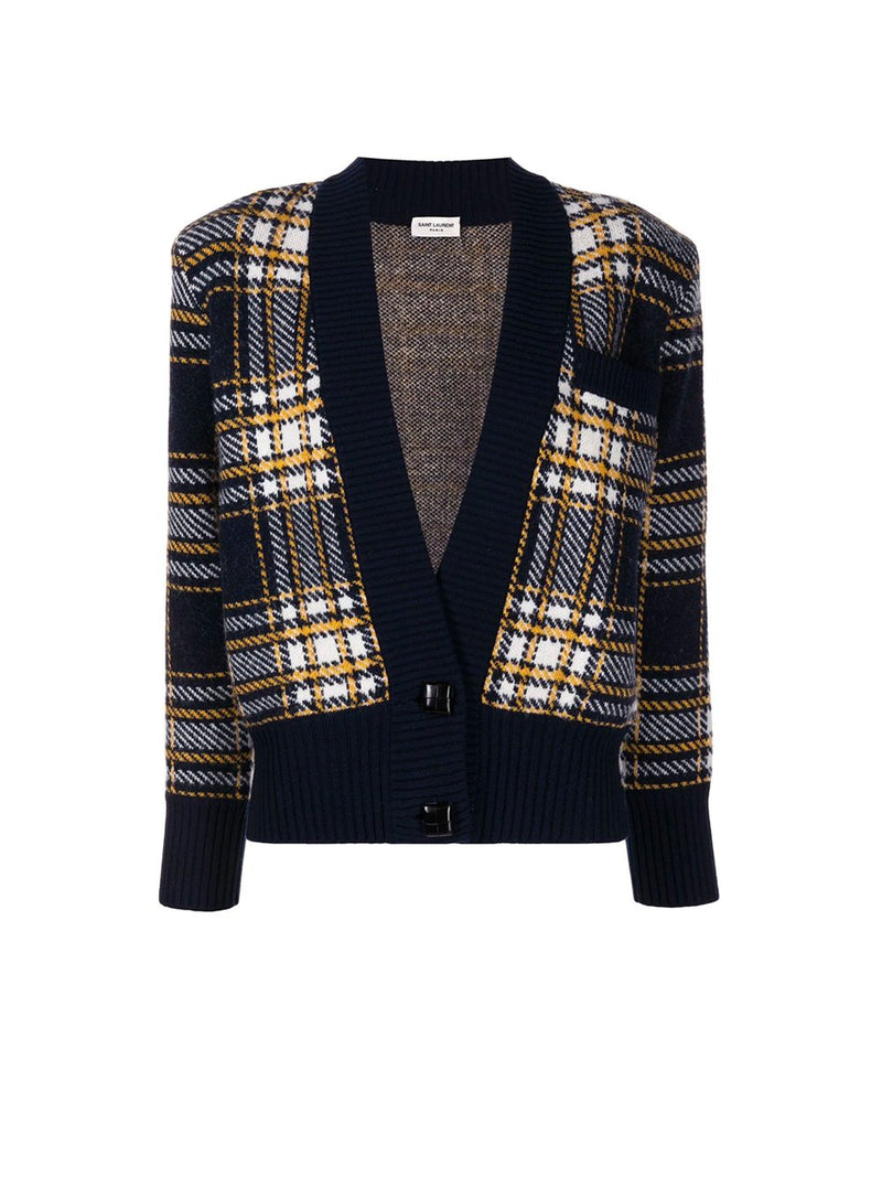 Tartan Jacquard Cardigan
