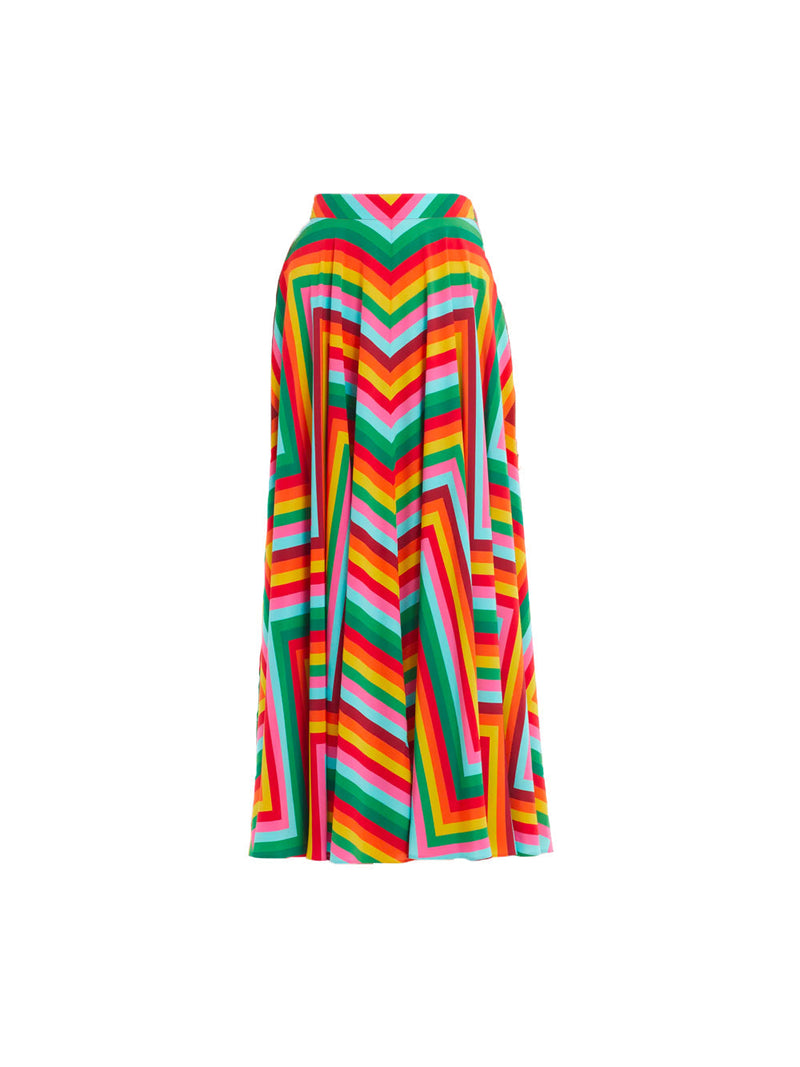 Chevron V Archive 1973 Silk Maxi Skirt
