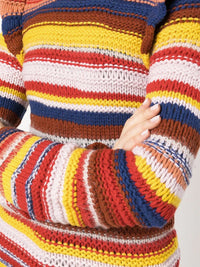 Crewneck Striped Frill Sweater Photo 5