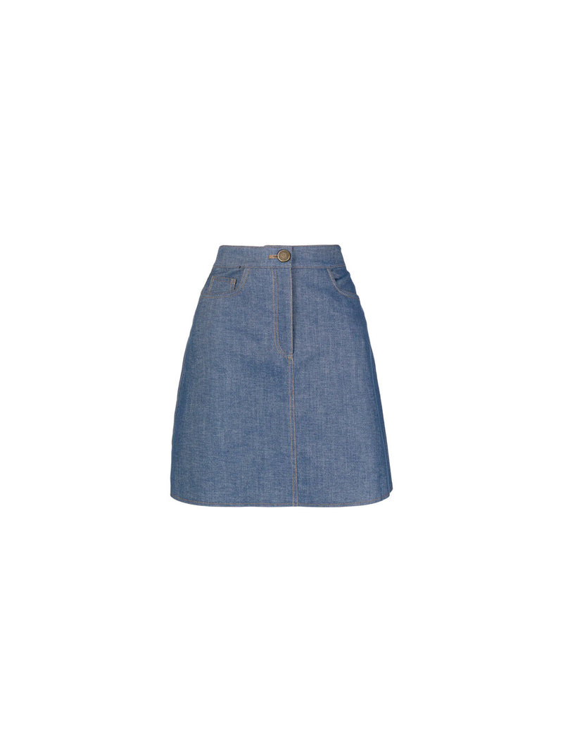 Stretch Denim Mini Skirt