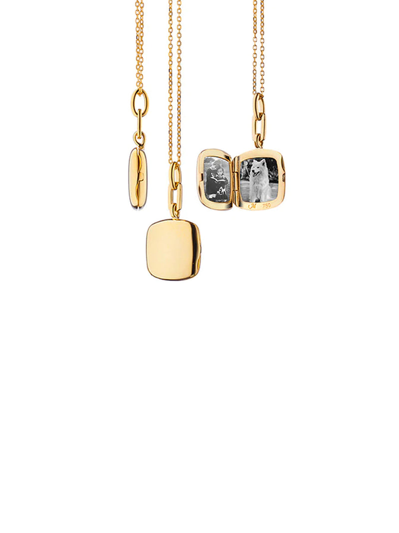 Yellow Gold Slim Cushion Locket