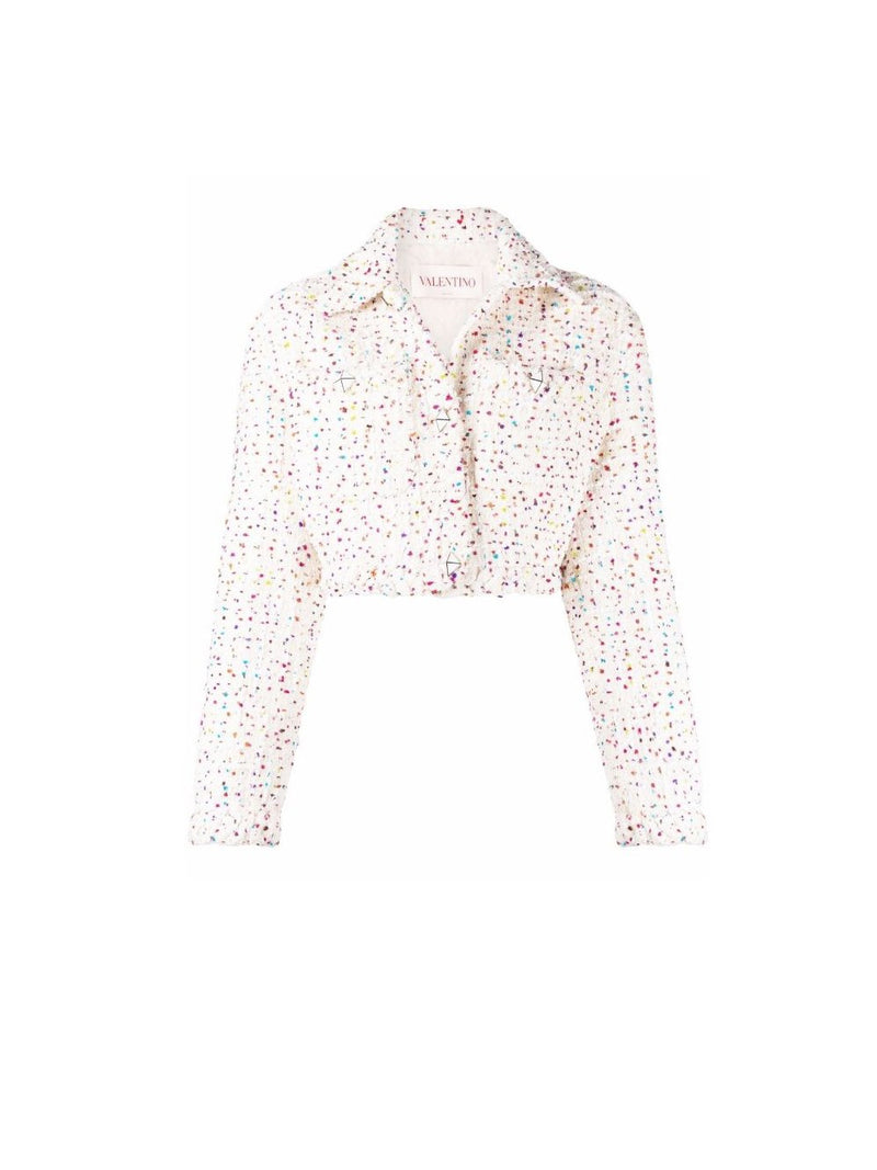 Cropped Bouclé Tweed Jacket