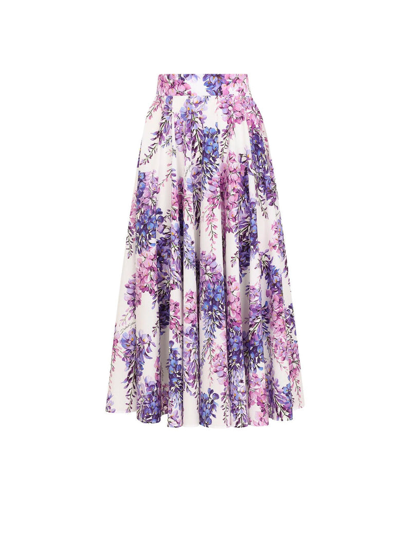 High Waisted Pleated Midi Skirt