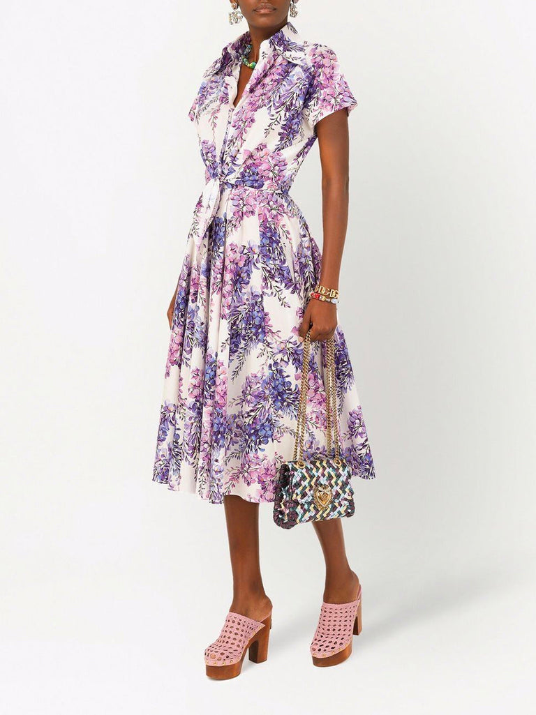 High Waisted Pleated Midi Skirt