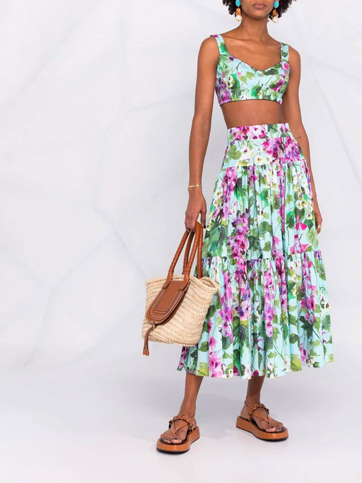 Floral Bustier Crop Top