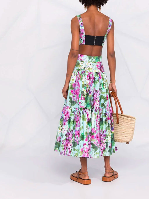 Floral Bustier Crop Top
