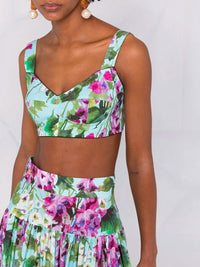 Floral Bustier Crop Top Photo 4
