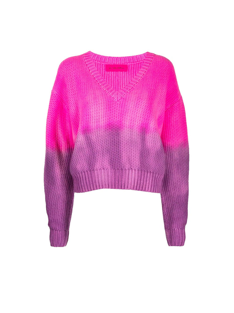 Dip Grain V-Neck Crop Sweater