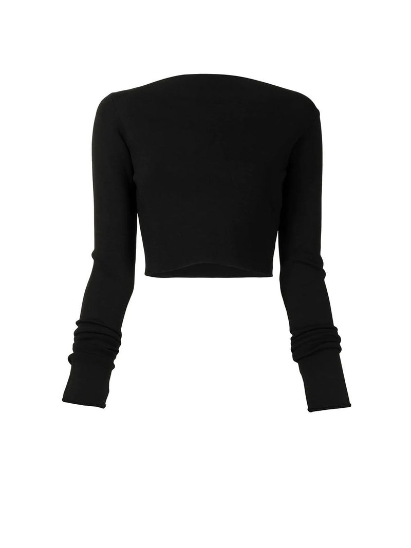 Cropped Rib Knit Sweater