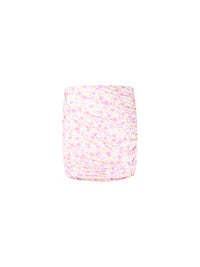 Asymmetrical Floral Ruched Mini Skirt Photo 1