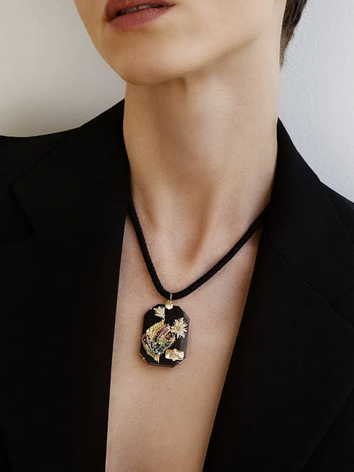 Fulo Pendant Silk Cord Necklace
