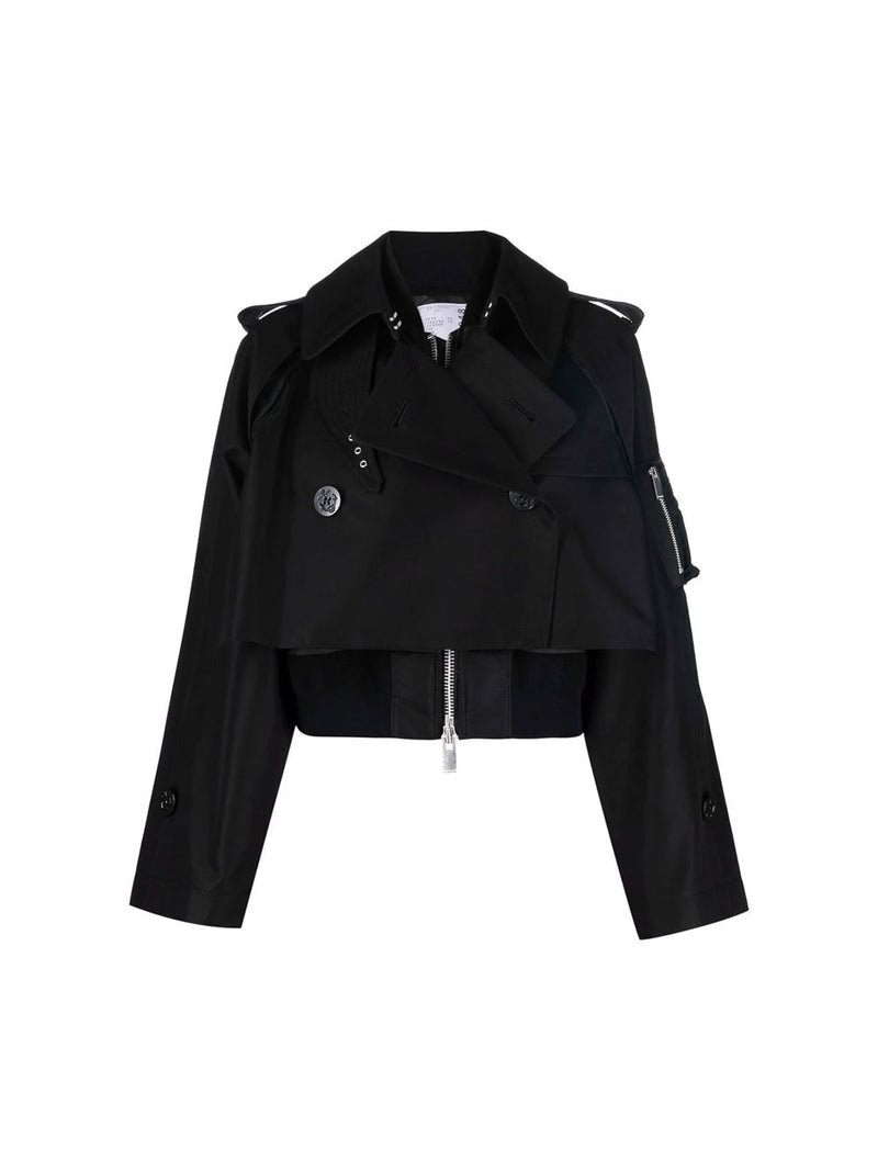 Cropped Biker Trench Coat