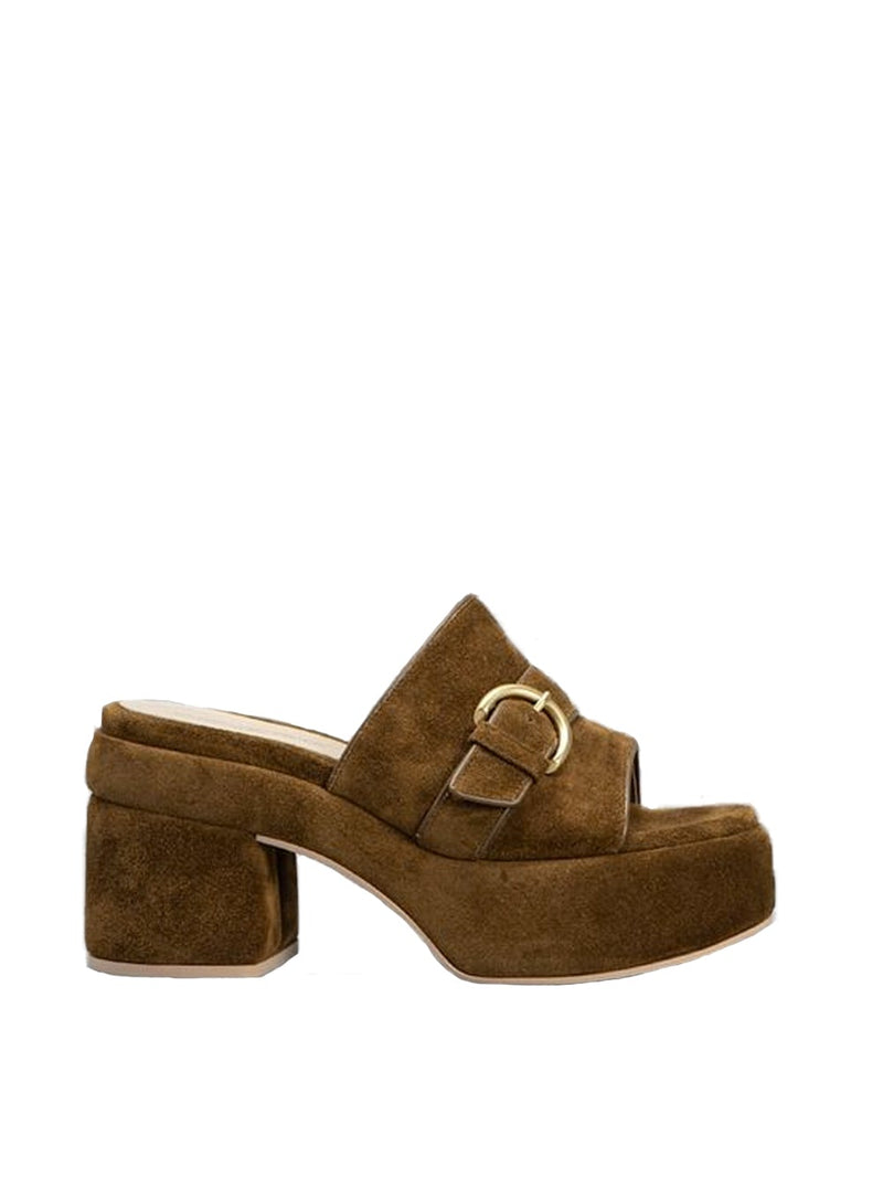 Suede Flatform Block Heel