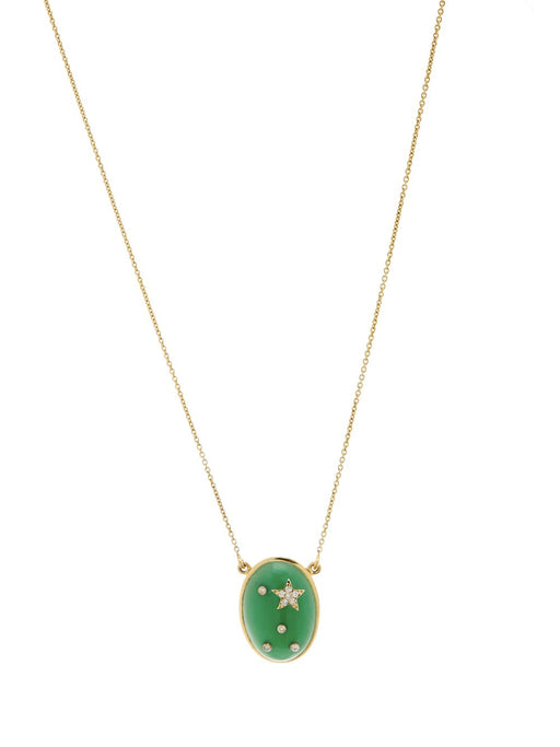 Chrysoprase Galaxy Pendant Necklace