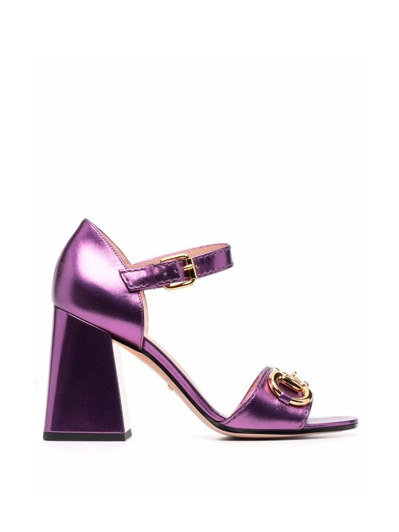 95mm Baby Metallic Horsebit Heels
