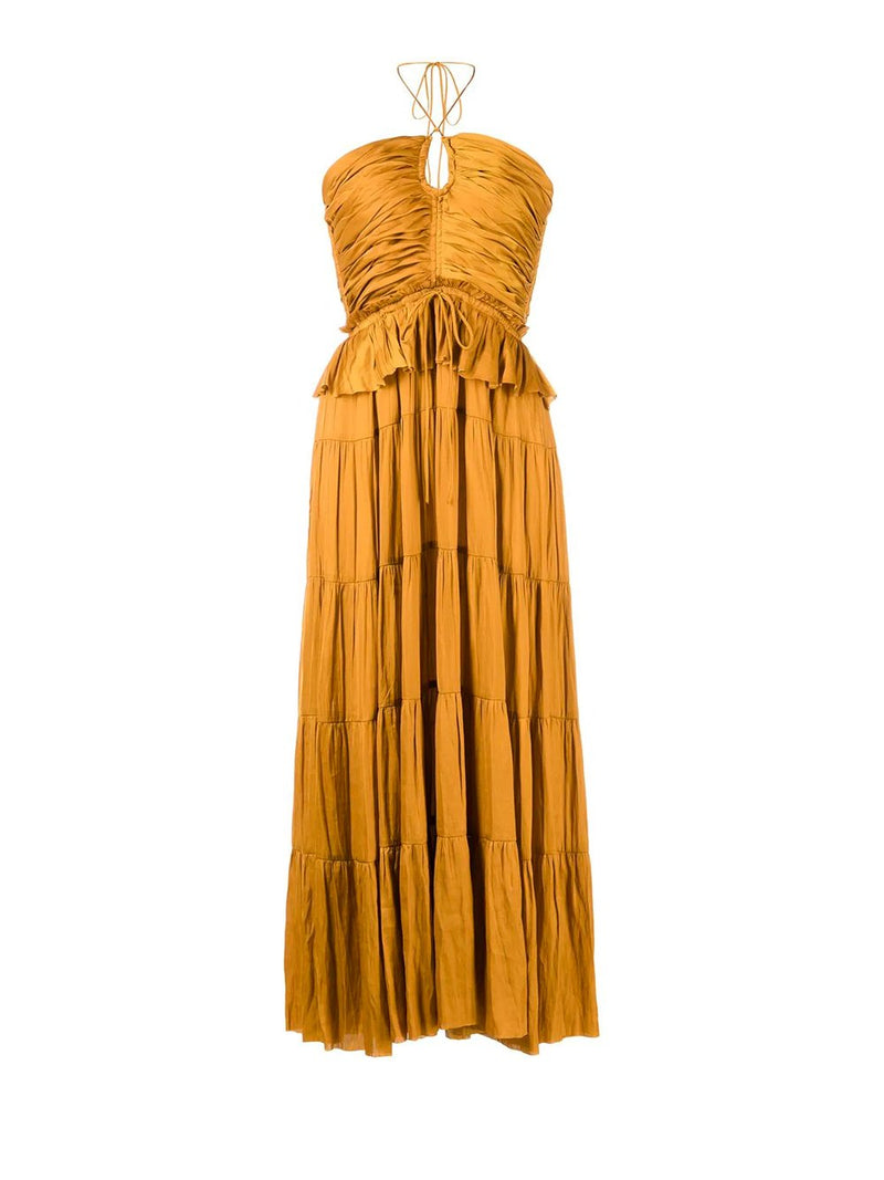Evanthe Halter Tiered Midi Dress