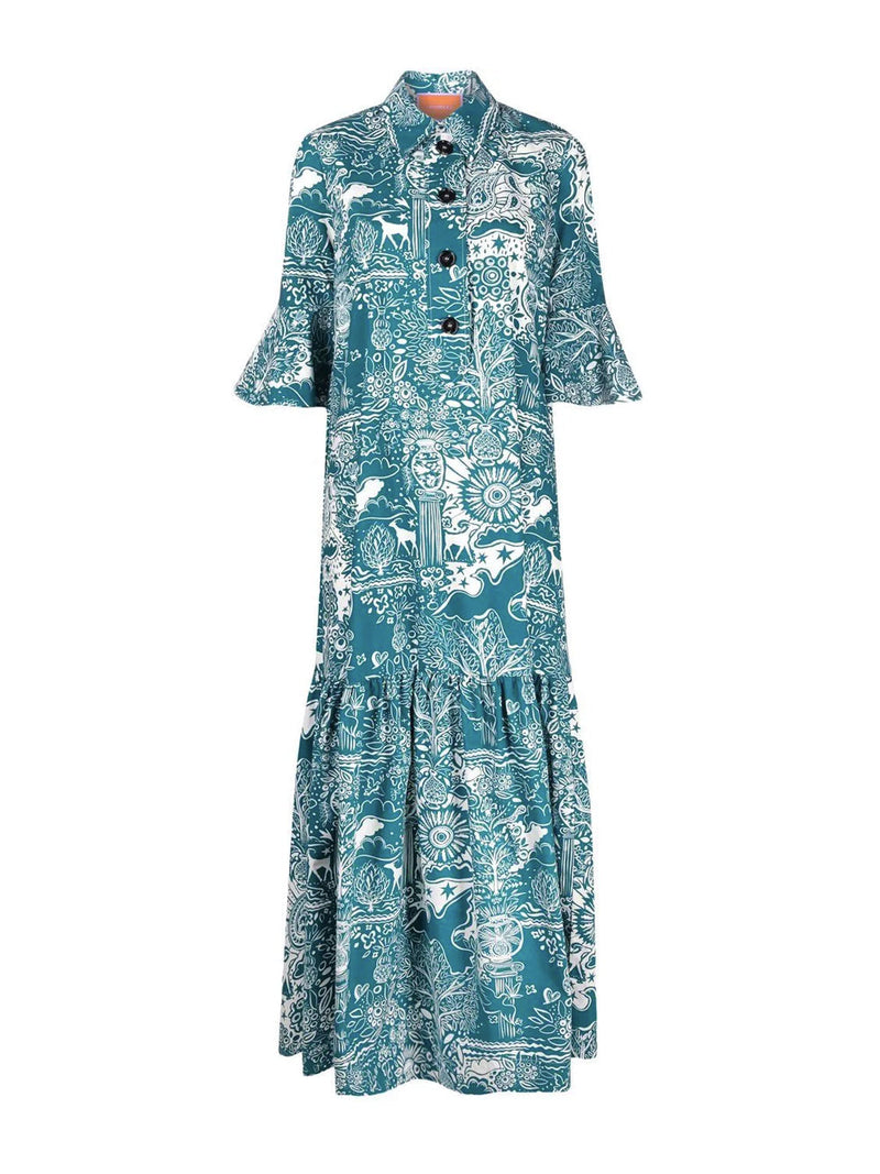 Artemis Flounce Sleeve Maxi Dress