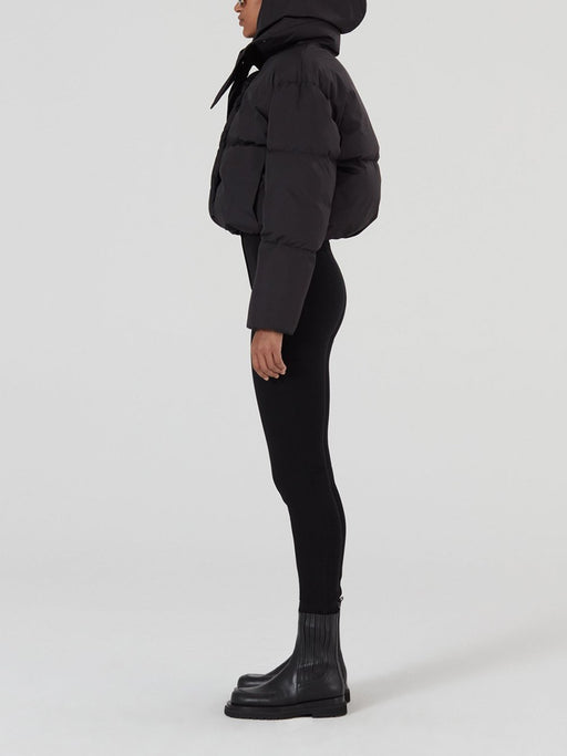 Crop Puffer with Hood Scarf
